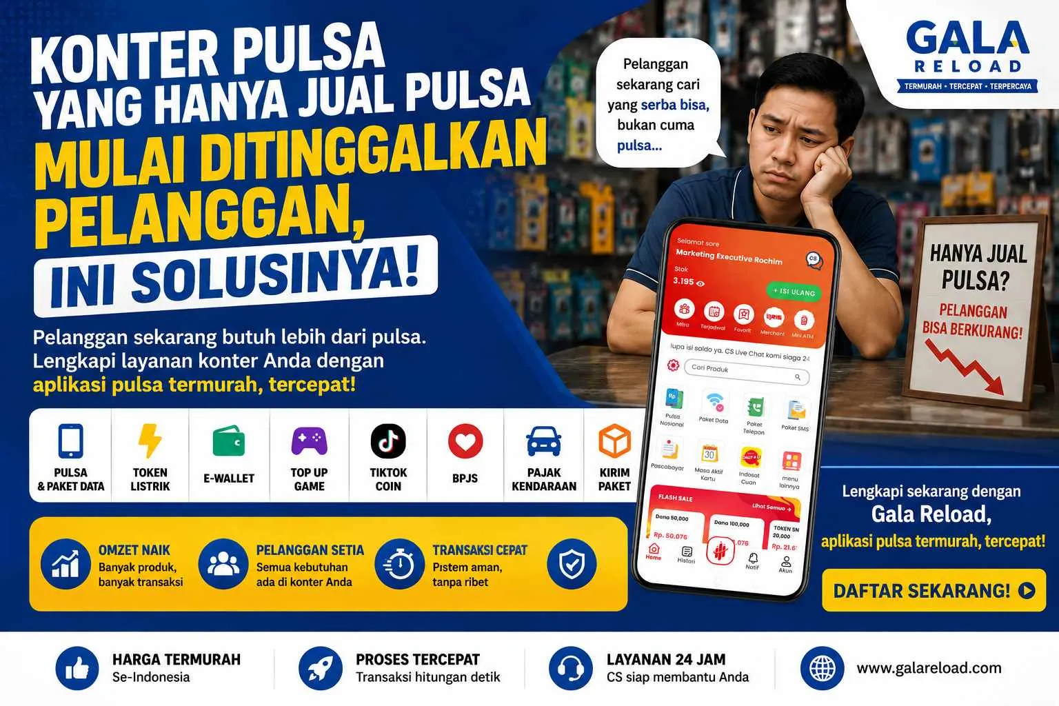 Konter Pulsa yang Hanya Jual Pulsa Mulai Ditinggalkan Pelanggan, Ini Solusinya