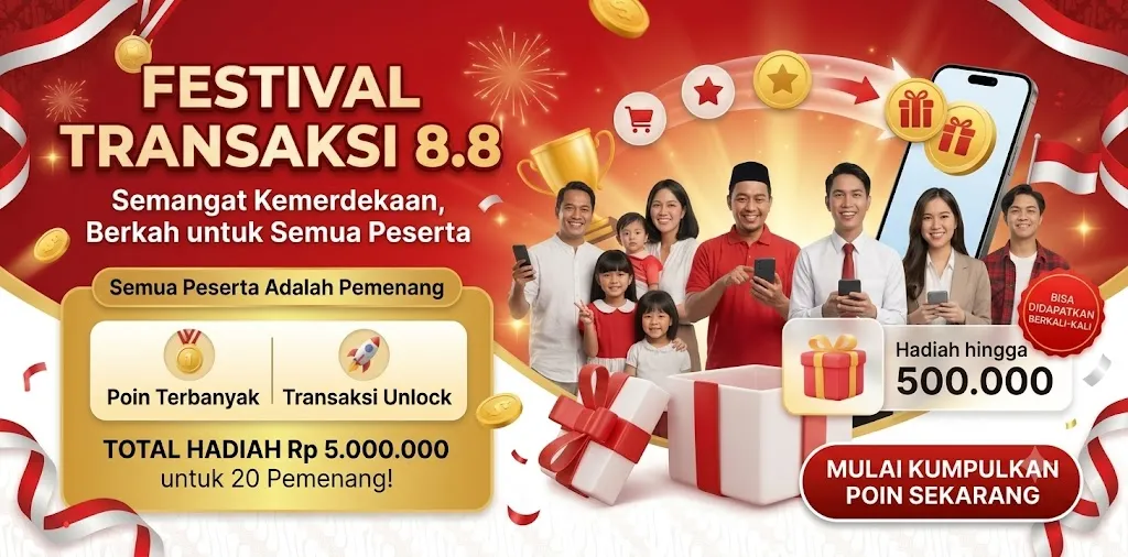 Festival Transaksi 8.8: Semangat Kemerdekaan, Berkah untuk Semua Peserta